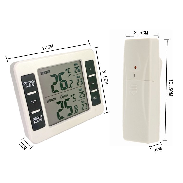 Home Wireless Thermometer Indoor Outdoor Refrigerator Cold Storage Refrigerated Car Alarm Electronic Thermometer One Tow Two