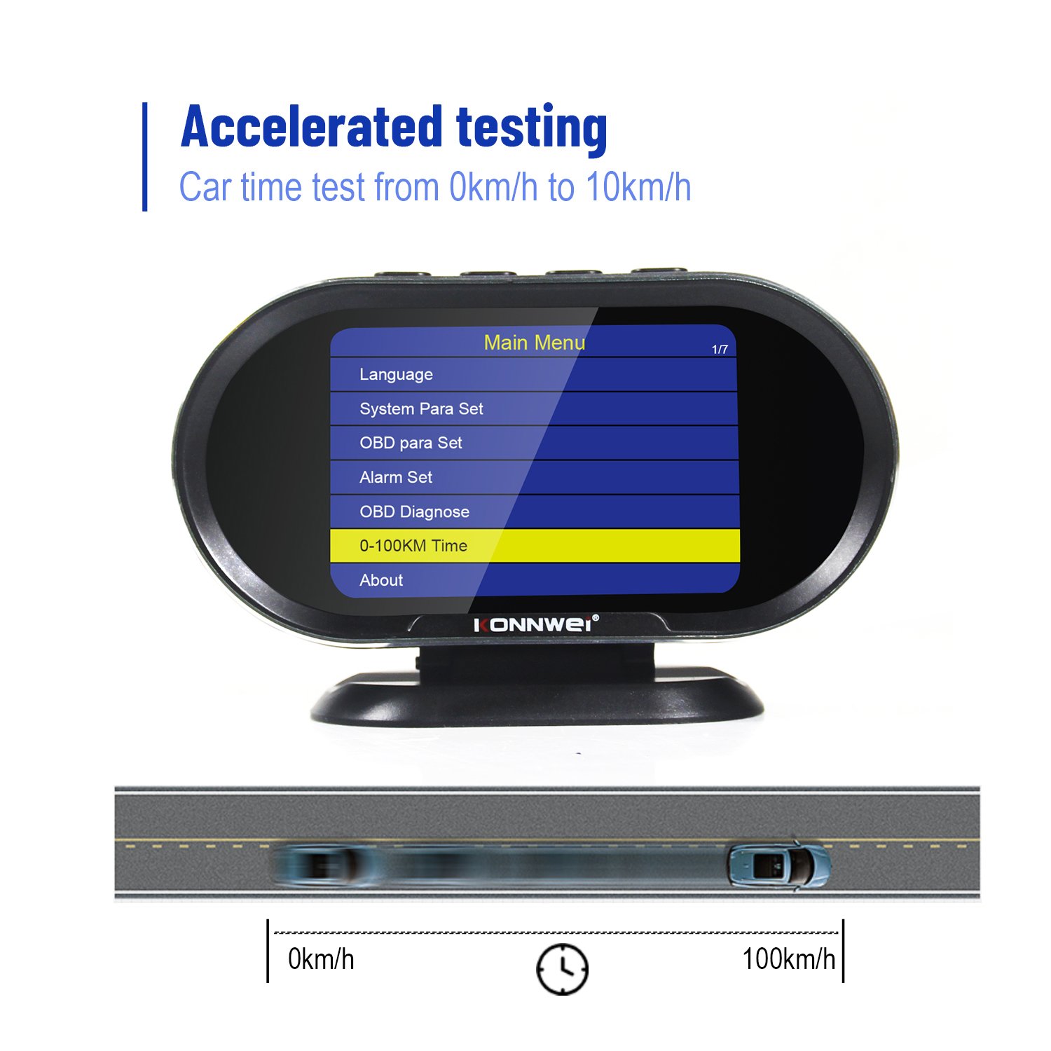 Factory Direct KONNWEI KW206 OBD Hud Head up Displayer LCD Speedometer OBD Gauge with Car Alarms OBD2 Diagnostic Tool Scanner