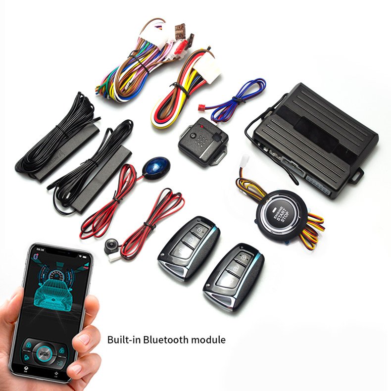 Universal 12v Car Alarm One-click Start Modification Mobile Phone Control Car Keyless Entry Remote Directional Light Flashing