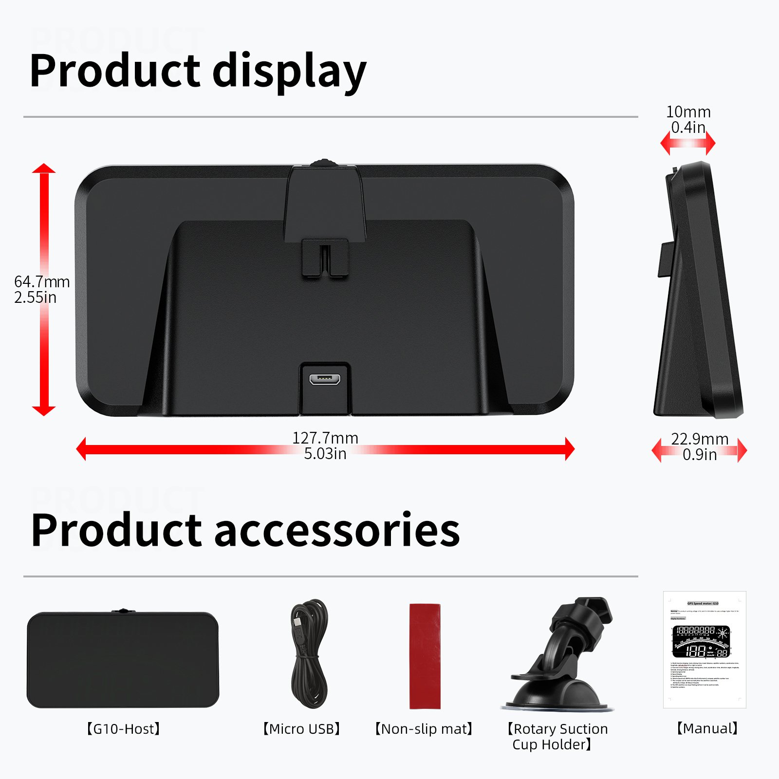 Hot Selling HUD Automotive Universal Head-up Display GPS Speeding Alarm Navigation Positioning Car Display Screen