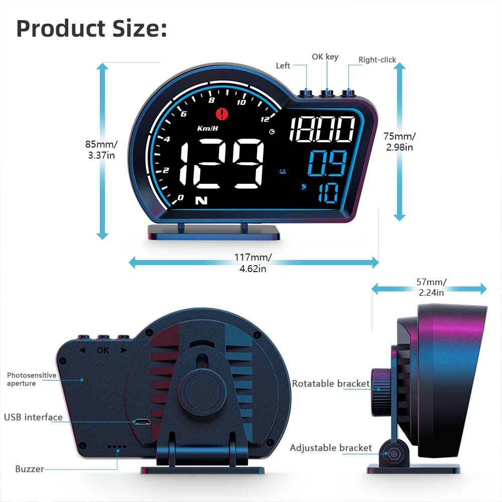 G16 Car Digital GPS Speedometer Universal Heads up Display