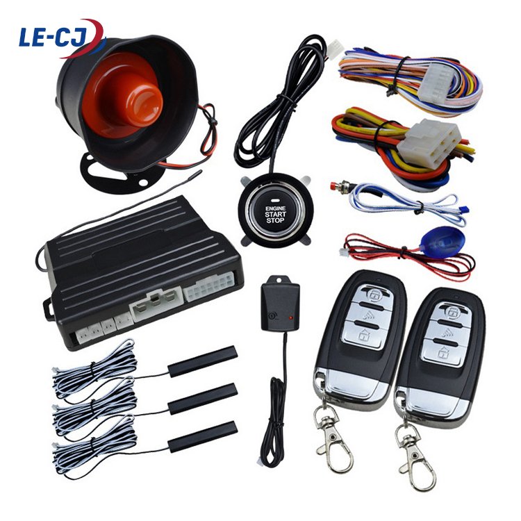 LE-CJ Newest Custom Sensor Anti Theft High Tech Engine Starter Remote Start Security System One Way Car Alarm