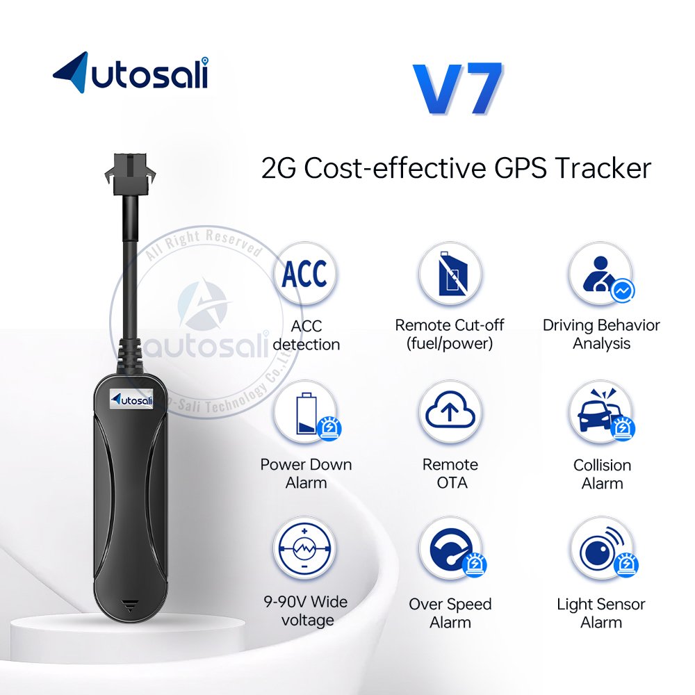 Auto-Sali V7 Vehicle Tracker with Driving Behavior Analysis for Auto Insurance IOT Solution with System Tracking Device for Car