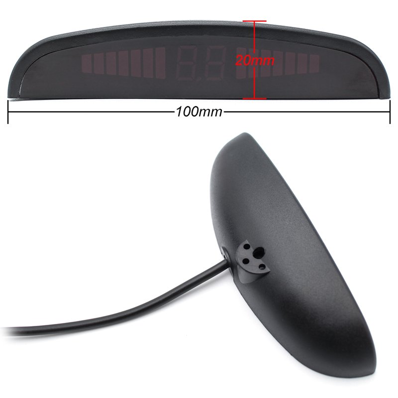 GreenYi LED Display Car Vehicle Reverse Backup Radar System with 4PCS 16MM Flat Parking Sensors 12V for All Cars