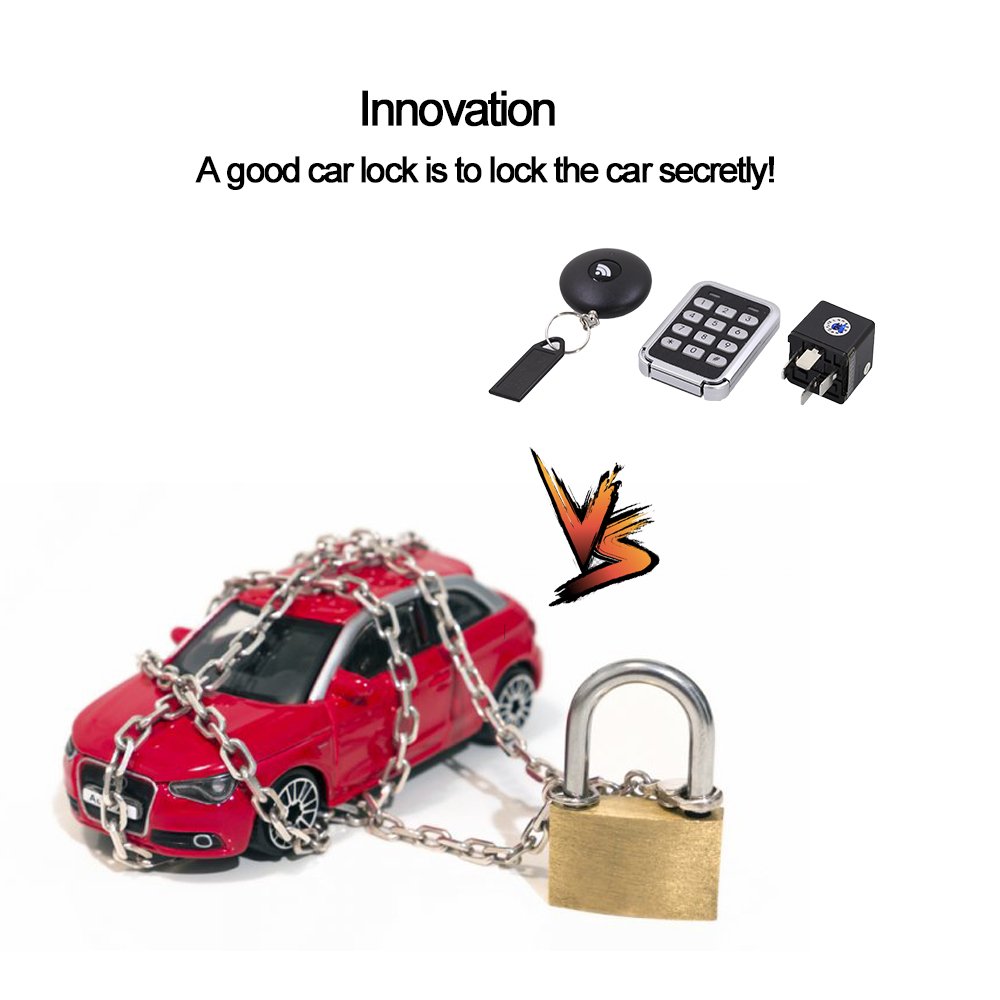 Smart Car Alarm Anti Theft System with Remote Control Key+Password Pad with 8 Kinds of Relay for Almost Universal Cars