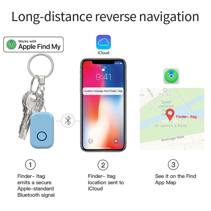 Mini Pet Global Positioning Tracker Key Finder Anti-lost Tracker Small Smart Tag Air Finder Simple Tag Locator Finder