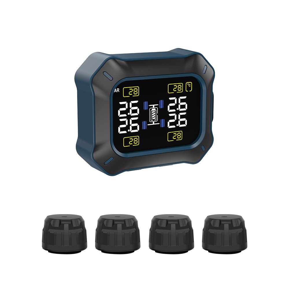 New Tire Pressure Monitoring System LCD Display Automatic Safety Alarm System Suitable for Family Cars and ATVs