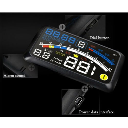 5.5'' Car HUD Head up Display Over Speed Warning OBD2 Speedometer Projector Car Dashboard Mounted Projector