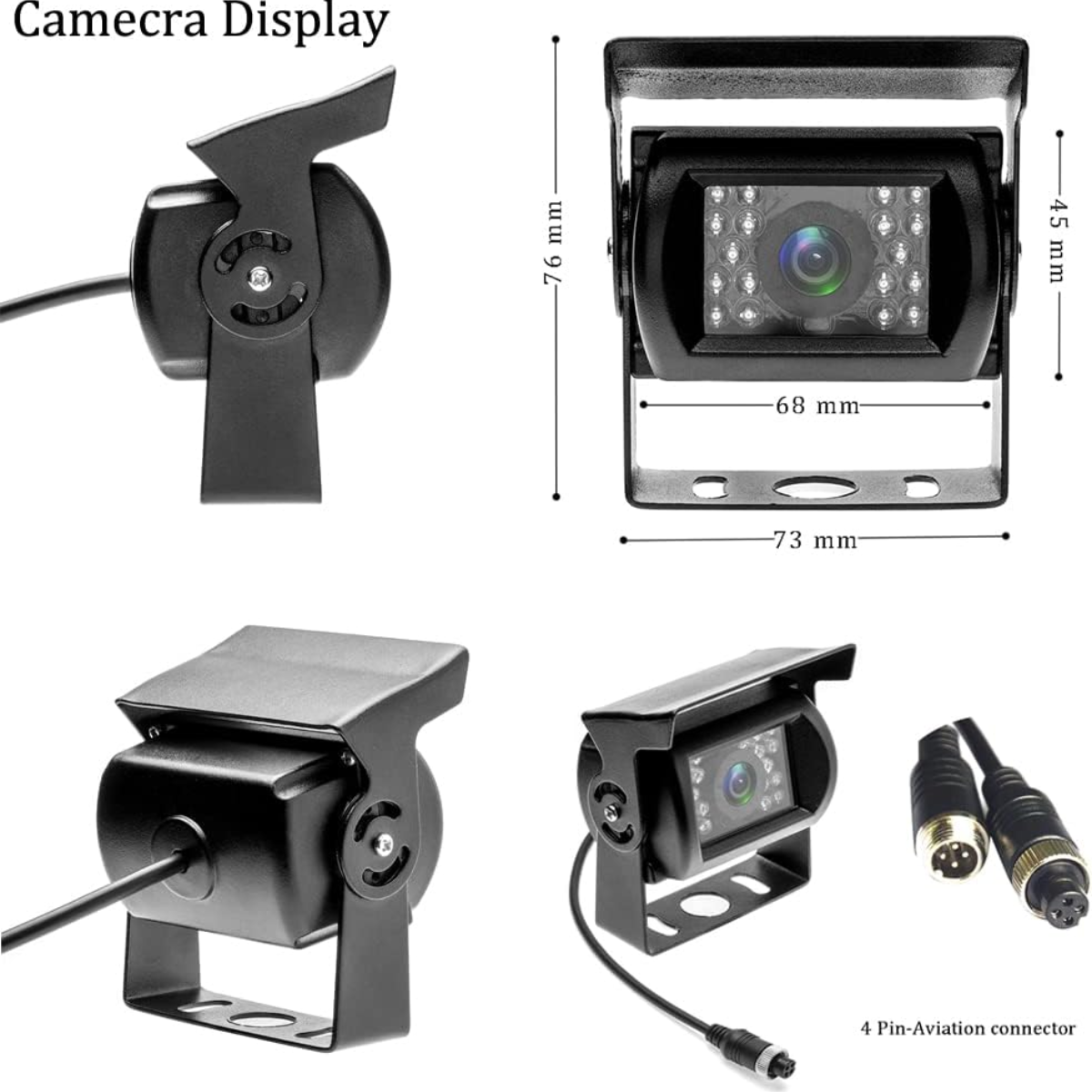 Truck Bus Forklift AI System Alarm Monitor Camera Reverse Flash Light Voice Alarm 7 Inch Monitor Security BSD Forklift AI Camera
