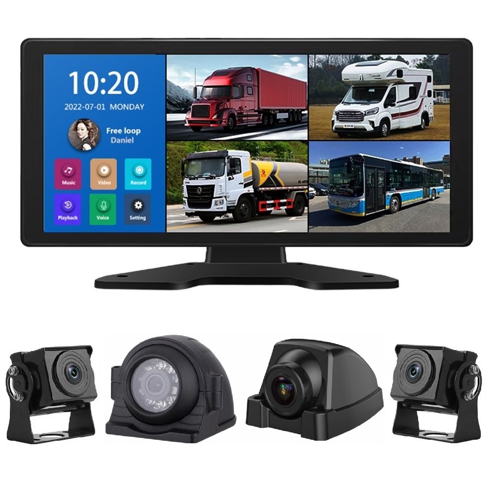 10.36inch Ips Driving Recorder Touch Screen Dash Cam Front and Rear 4k Terminal Truck Camera Bsd Blind Spot Ai Bus Monitoring
