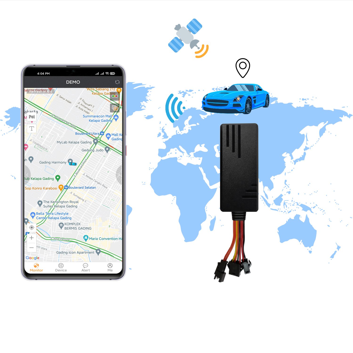 High Quality Cheap 4g 8 Pins ,ultiple Functions Gps Device Anti-lost Sos Alarm Microphone Gps Locator for Gps Car Management