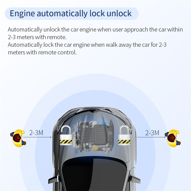 Car Wireless Immobilizer Security System with Engine Automatic Lock or Unlock Immobilizer Car System Anti-hijacking