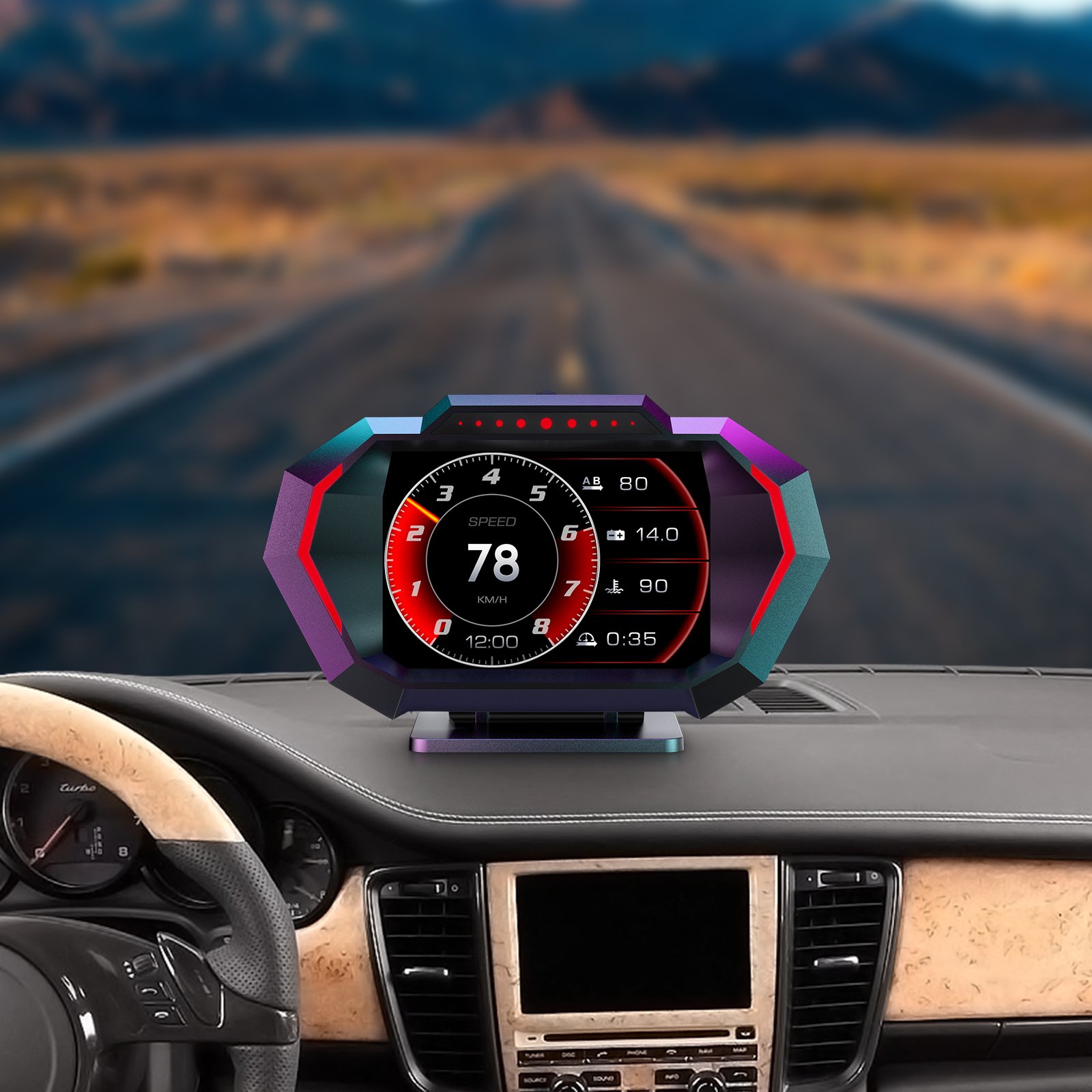 New Upgrade Obd2 Meter Digital Car Speedometer Hud P24 with Accelerometer g Value Diagnostic Tools for Cars