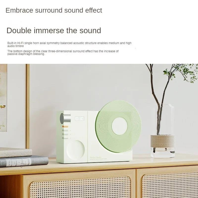 Bluetooth Speaker Desktop Retro Clock Speaker Digital Alarm Clock Subwoofer Film Rotatable Audio Home Smart Stereo BT Speaker
