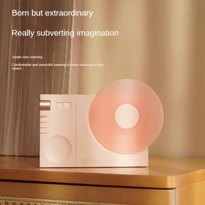Bluetooth Speaker Desktop Retro Clock Speaker Digital Alarm Clock Subwoofer Film Rotatable Audio Home Smart Stereo BT Speaker
