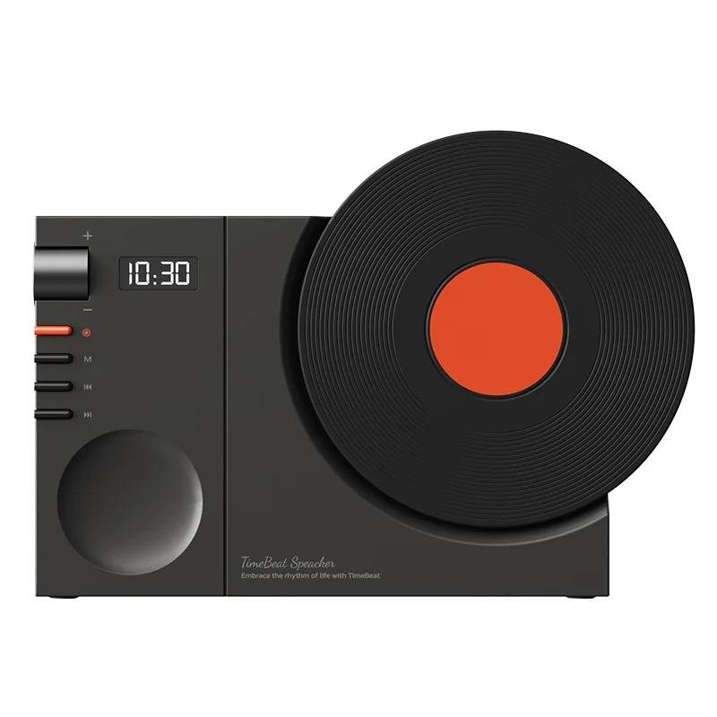 Bluetooth Speaker Desktop Retro Clock Speaker Digital Alarm Clock Subwoofer Film Rotatable Audio Home Smart Stereo BT Speaker