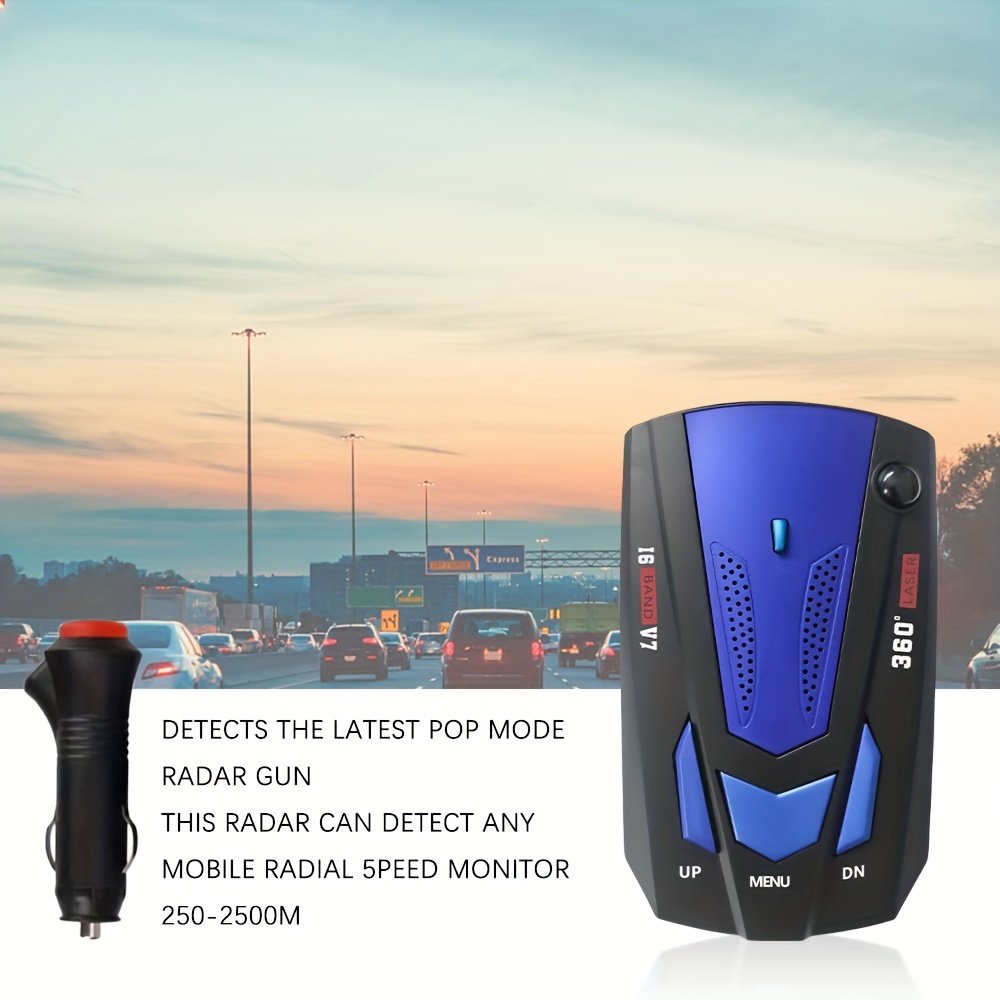 V7 Radar Detector Voice Alert & Car Speed Alarm System With 360 Degree Detection