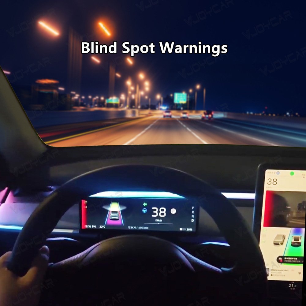 8.8 Inches New Dashboard Screen for Tesla Model 3 Y Support Wireless Carplay & Android Auto Blind Spot Monitor Optional Camera