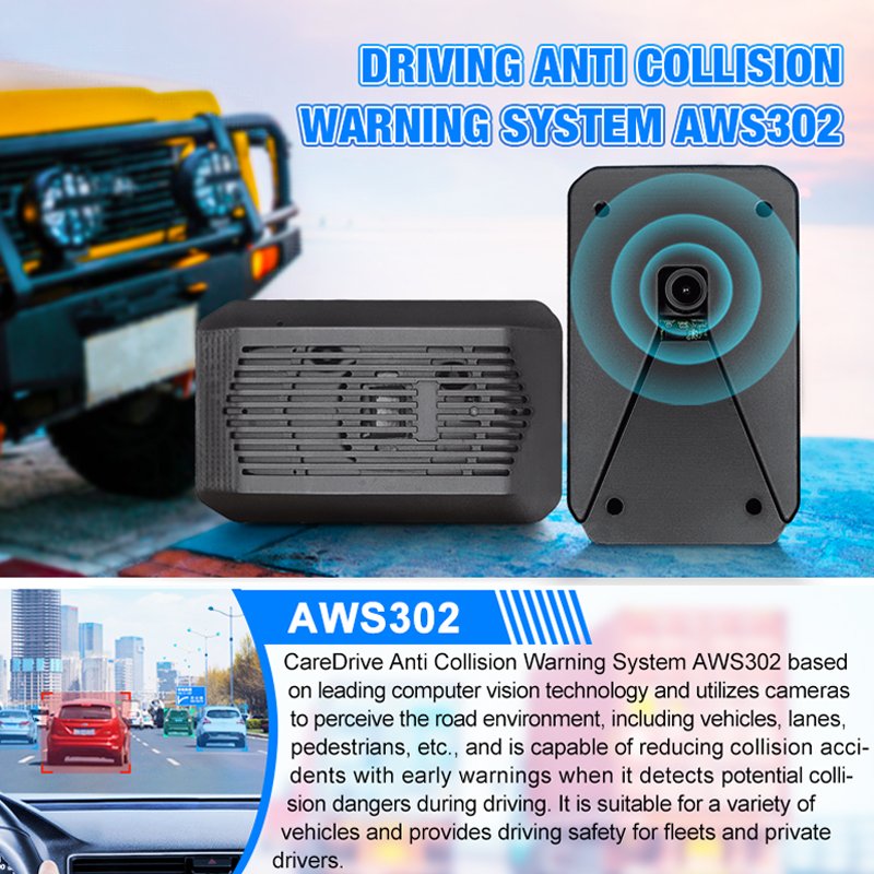 CareDrive 4G GPS WiFi 256GB Storage FCW LDW HMW PCW Vehicle and Pedestrian Detection ADAS System for Truck Vehicle