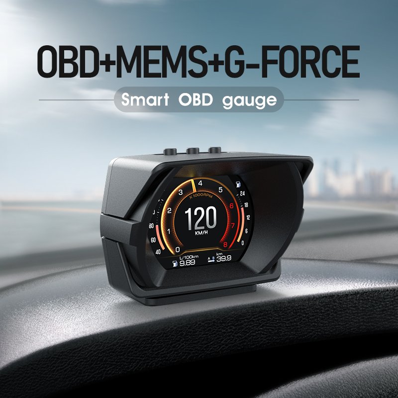 Factory Direct New Car OBD2 GPS LCD Meter Diagnostic Tools HUD Head up Display GPS Slopemeter Car Obd Gauge