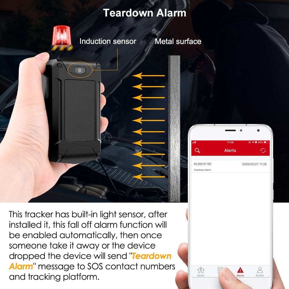 Asset Gps Tracking MiCODUS ML500 Large Battery Magnetic Tracker Wireless Rechargeable Portable Gps With Temperature Sensor