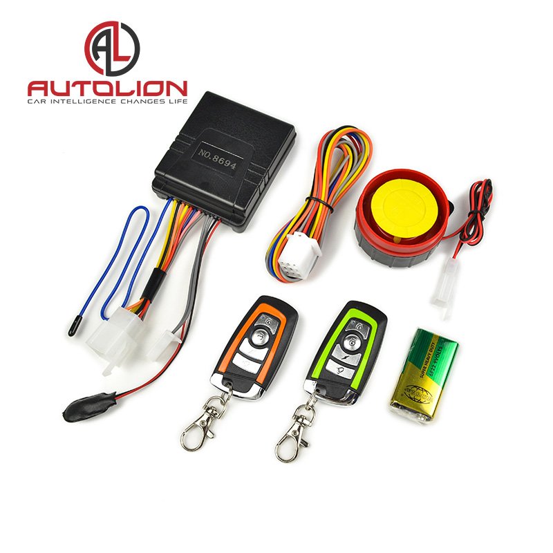 Smart Motorcycle Alarm System Anti Theft Safety Alarm for Motorcycle Black DC 12V Universal Adjustable One Way Car Alarm 2 PCS