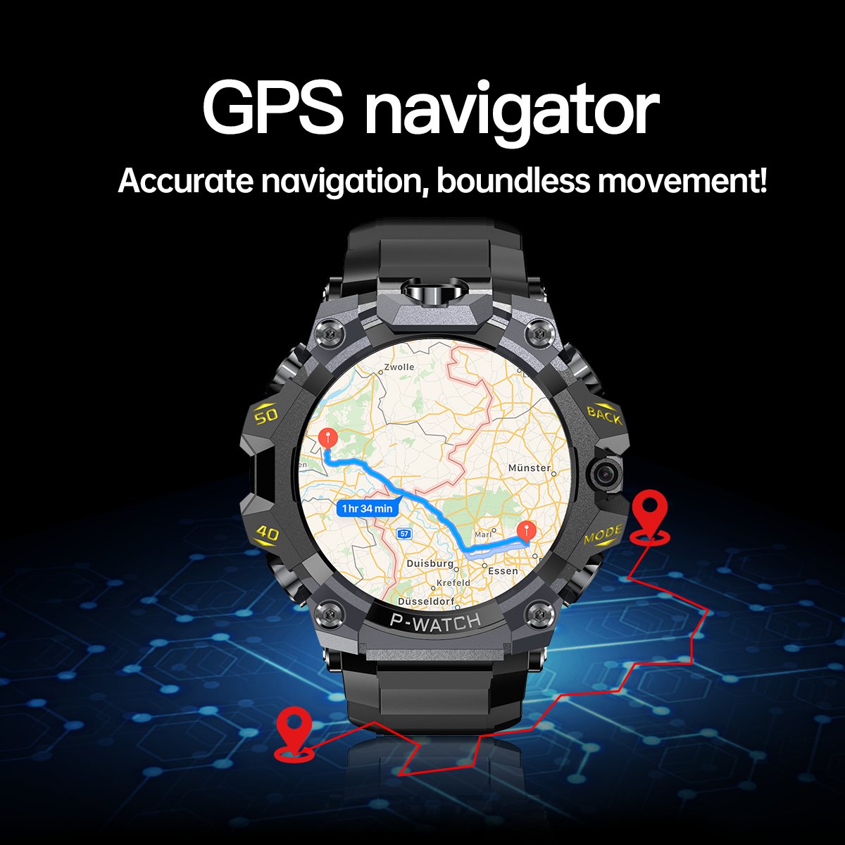 4G Android Smart Watch Q668 Heart Rate GPS Navigator AMOLED Screen 1150mAh Big Battery IP68 Waterproof Men Sport Smartwatch 2025