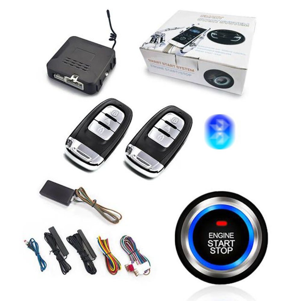 Smart BT Phone APP Control Keyless Entry EnginePush Button Remote Starter/Stop One Way Anti-theft Car Alarm System Security