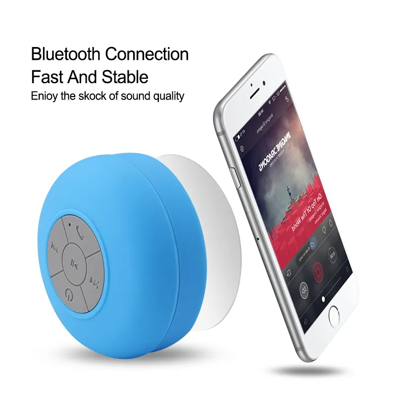 Top Selling Factory Cheap Price Shower Wireless BT Speaker Round Outdoor Floating Waterproof Suction Cup Speaker