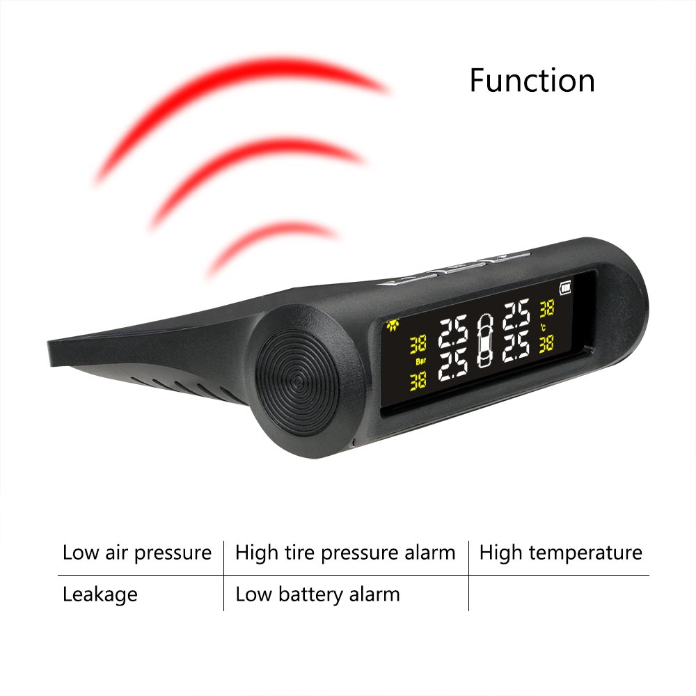 Car Tire Pressure Monitor System TPMS Tyre Pressure Monitoring Solar Power Digital LCD Display Auto Security Alarm Systems Tyre