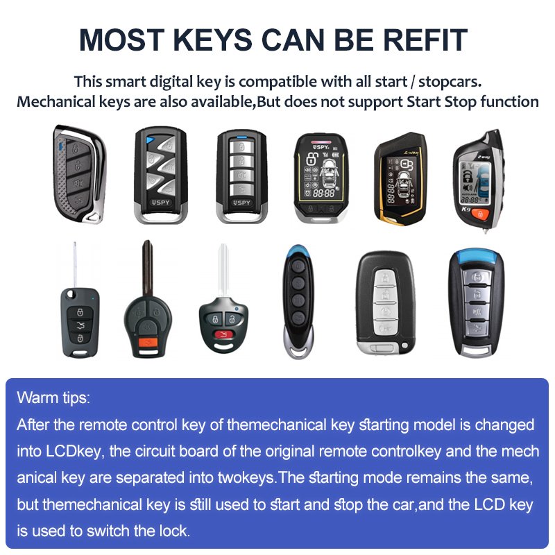 Universal Car Key for All Cars With Push Button Start Button Keyless PKE Proximity Car Smart Remote Control Key Lcd Display