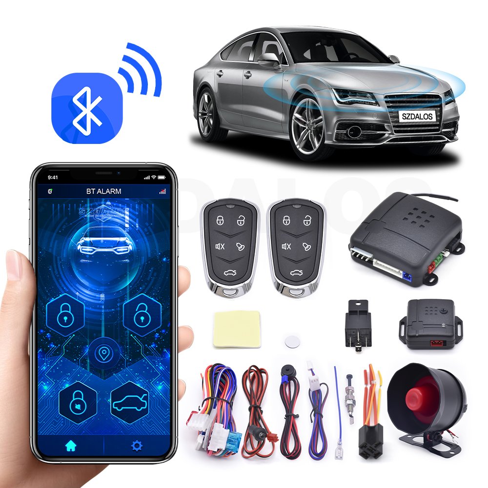 One Way Car Security Alarm Remote Control Universal BT Smart Car Alarm System
