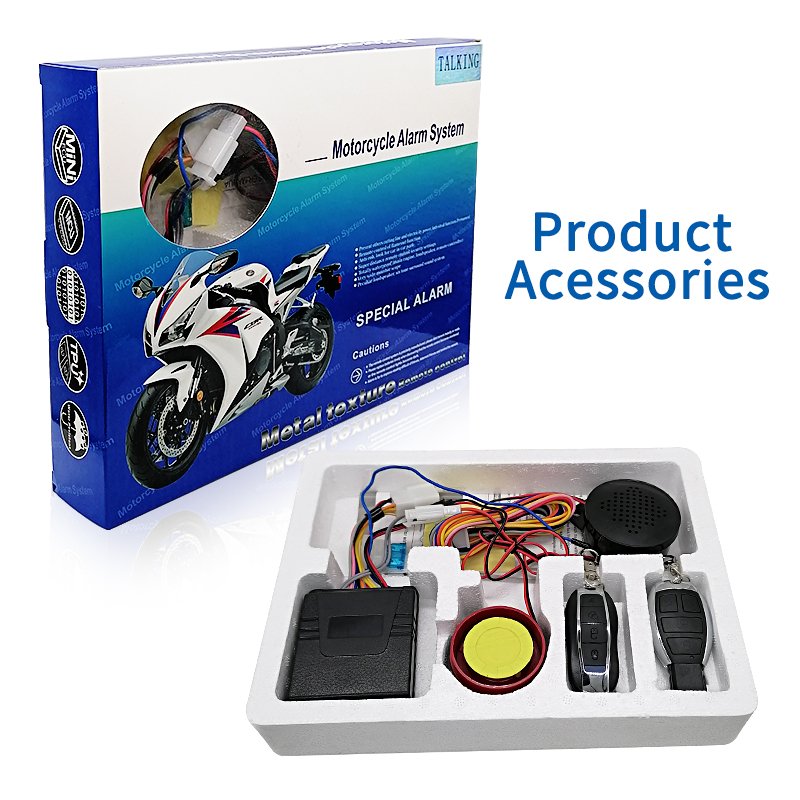 Motorcycle Talking Alarm System Supports Multiple Languages Remote Engine Start Stop Motorcycle Alarm Immobilizer