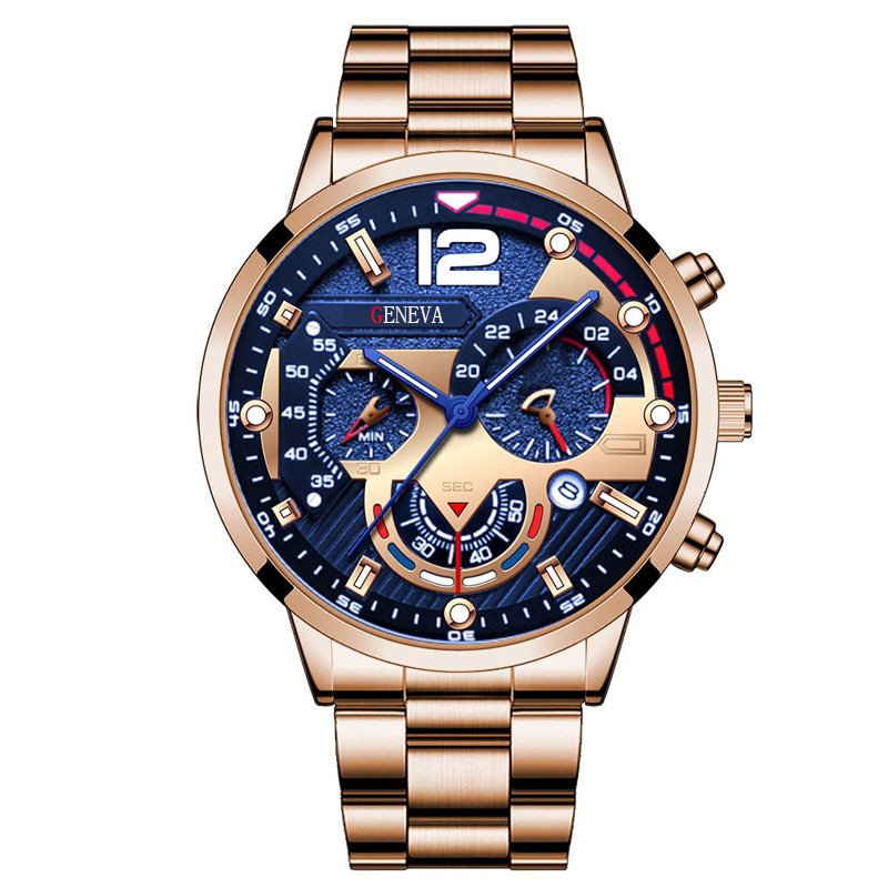 In Stock Minimalist Fashion Round Steel Strap Quartz Watches for Man