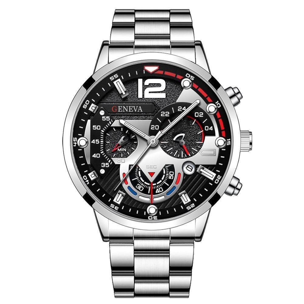 In Stock Minimalist Fashion Round Steel Strap Quartz Watches for Man