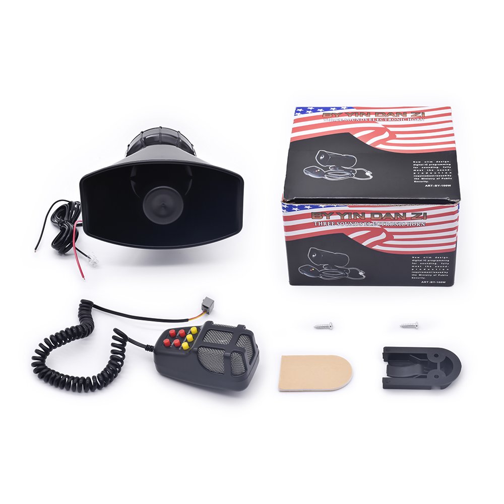 7-Sound Loud Car Warning Alarm Truck Portable Alarm Loudspeaker 12V Siren Air Horn Megaphone Car Horn 110DB