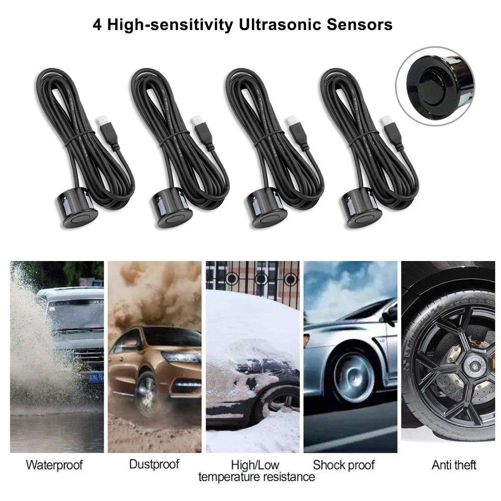 Parking Sensor Auto Parktronic Kit LED Display Auto Parking Radar with 4 Sensors Reverse Backup Monitor Detector System