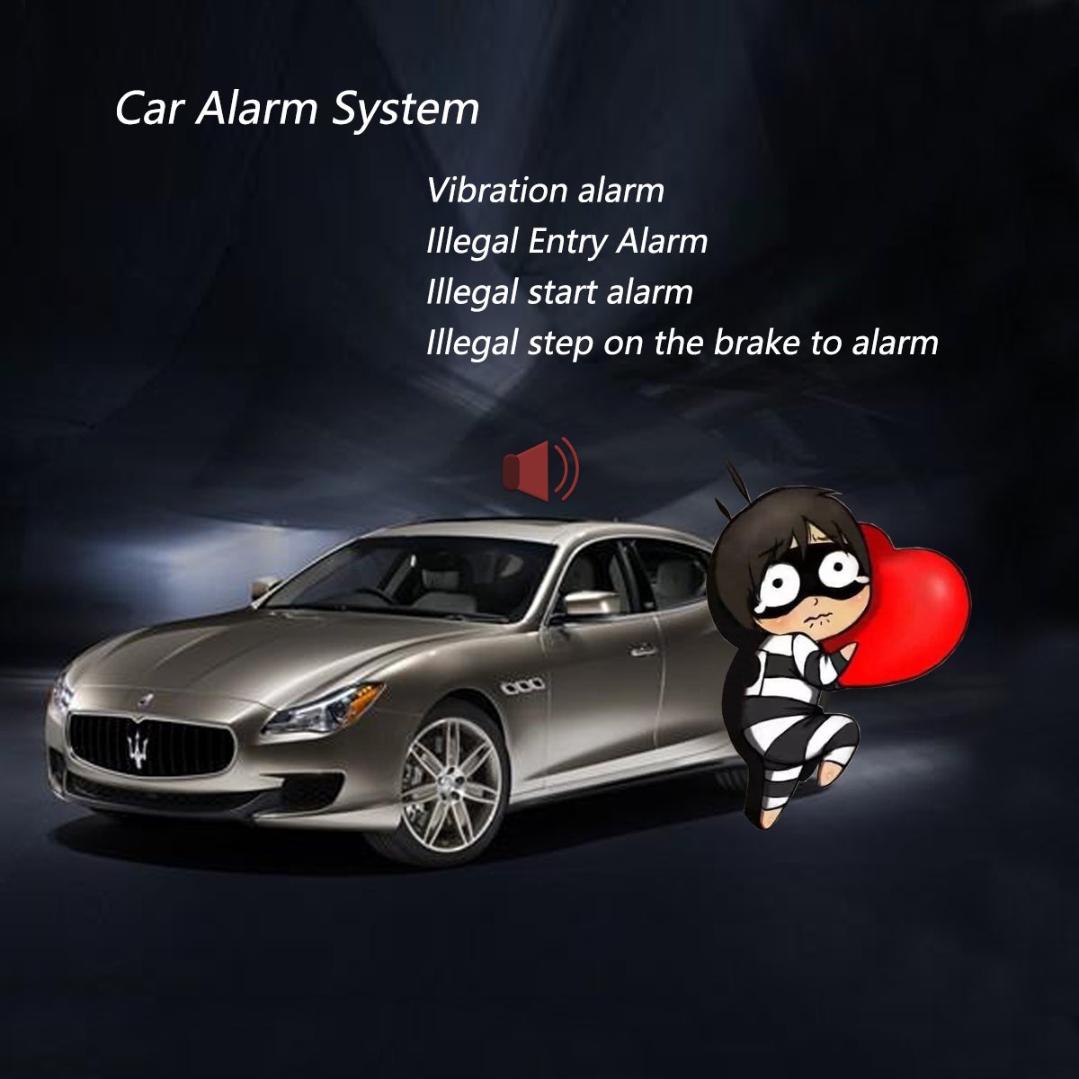 CARQSENG High Quality One Way Car Alarms System