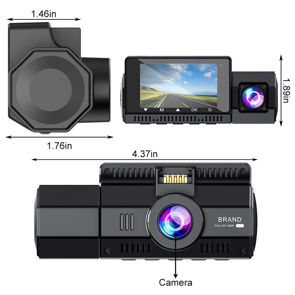 4K+1080P Dual Camera Dash Cam with IR Night Vision Loop Recording, and Wide Angle Lens - 3.16 Inch IPS Screen Car Dvr Blackbox