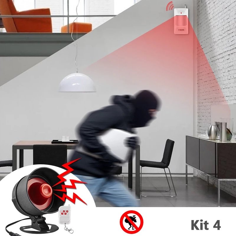 KERUI Wireless Burglar Alarm Speaker Siren Home Security Motion Detection Alarm System 110dB Indoor Siren Window Door Sensor