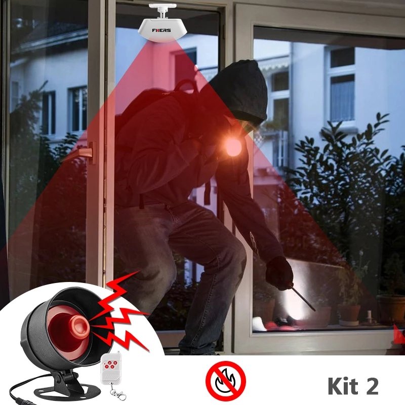 KERUI Wireless Burglar Alarm Speaker Siren Home Security Motion Detection Alarm System 110dB Indoor Siren Window Door Sensor