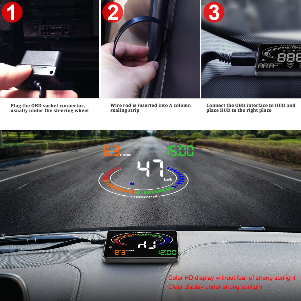 Wins Novelty Auto Over Speed Alarm Car OBD Ii HUD Head up Display