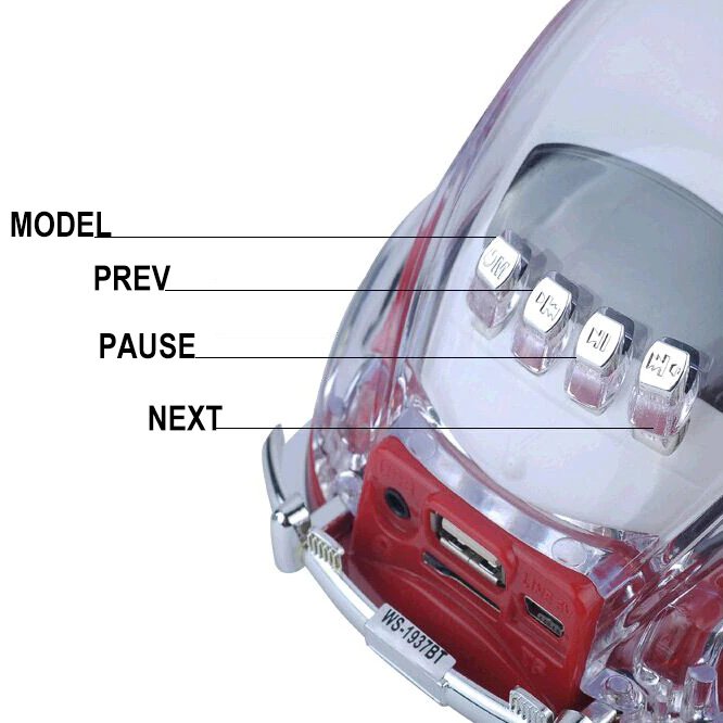 Promotional Gift WS-1937 Car Shape BT Protabel Blue Tooth Loudspeaker Wireless Radio Speaker