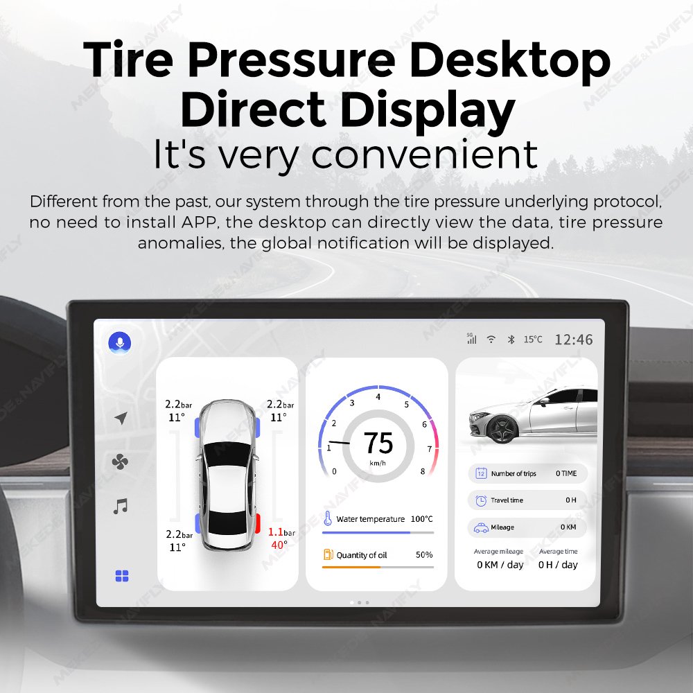 DUDUAUTO DUDU6 DUDU7 Android Navigation USB TPMS With 4 Sensors Alarm Tire Pressure Monitoring System