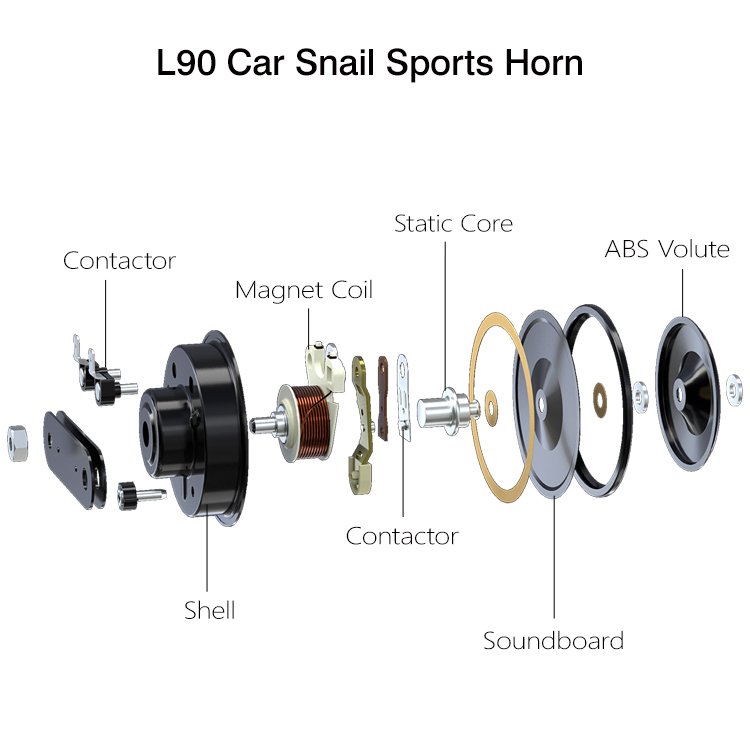 Wholesale 12V Car Snail Horn Super Loud Hot Electric Auto Horn Condition Aluminum Material New Black Car Audio System Gua 2-way