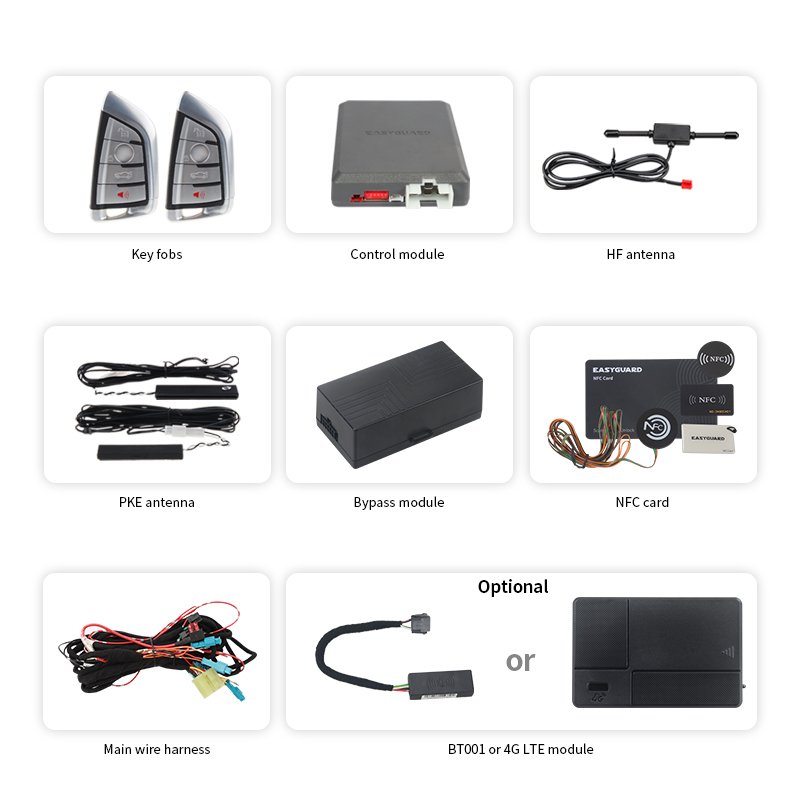 EASYGUARD Semi Plug Play Car Alarm System EC211PP-BM2-D3 Only Fit for Newer 2020+ BMW Cars Passive Keyless Entry & Remote Start