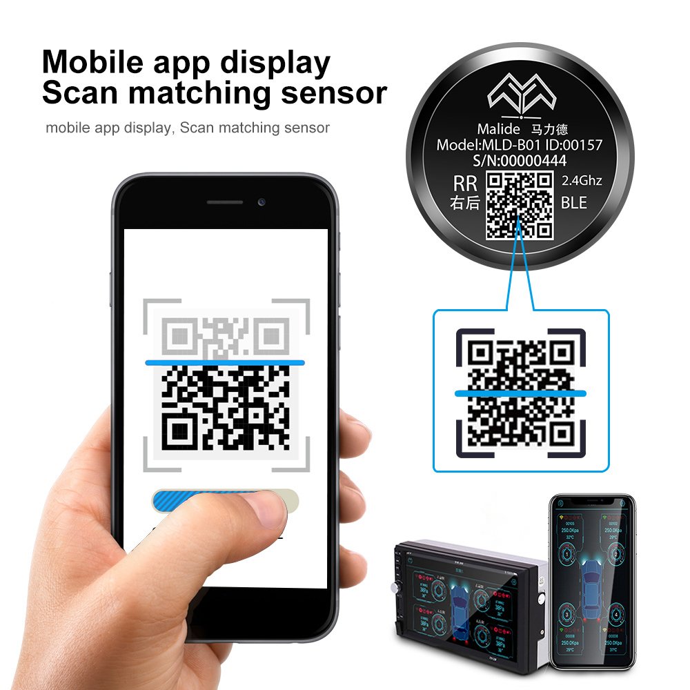 TPMS Motorcycle Mobile Phone APP Display Wireless Ble4.0/5.0 TPMS System