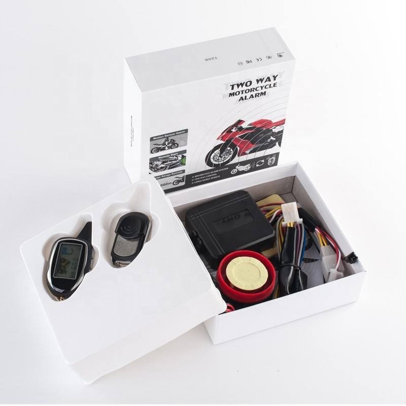 New Arrival LCD Two Way Sensor Vibration Motorcycle Alarm System Start/ Stop Range 100m