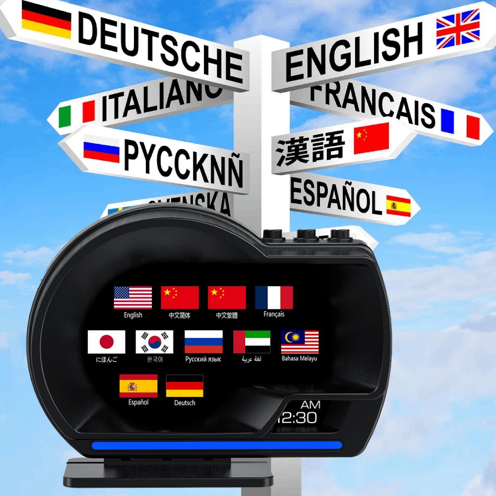 New Version 5.08 HUD P6 OBD+GPS Dual System Smart Gauge Speeding Alarm High Resolution No Delay Car HUD
