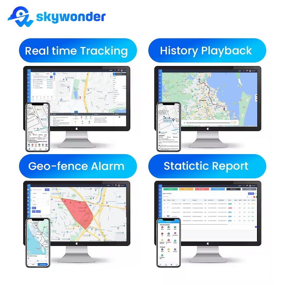 SKYWONDER Car Motorcycle Vehicle Fleet GPS Tracking Software Platform System With Google Map for GPS Tracker